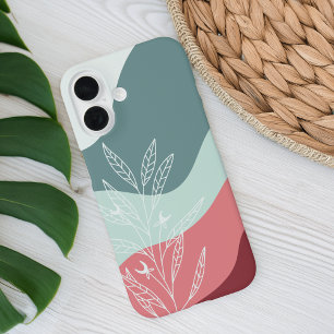 Dusty Rose & Sage Boho Colour Flow Botanical iPhone 16 Case