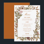 Dusty Rose Sage Rust Fall Wedding Menu Card<br><div class="desc">perfect for any event; all text,  background colour editable.</div>