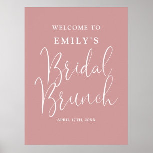 Dusty Rose Script Bridal Brunch Welcome Sign