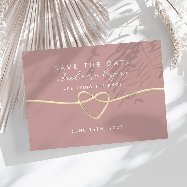 Dusty Rose Script Wedding Save The Date (Creator Uploaded)
