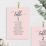 Dusty Rose Seating Plan Cards with Guest Names<br><div class="desc">Help your guests find their table with this elegant dusty rose modern seating plan cards with guests names. Double sided cards so guests can look from both, front or back for their names. Clear space all around giving you the liberty to use clips or punch hole for hanging displays, or...</div>