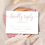 Dusty Rose Simple Elegant Script RSVP Card<br><div class="desc">A simple elegant dusty rose signature script RSVP card with your details set in chic typography. Designed by Thisisnotme©</div>