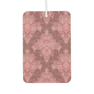 Dusty Rose Soft Pink Burgundy Elegant Damask Car Air Freshener