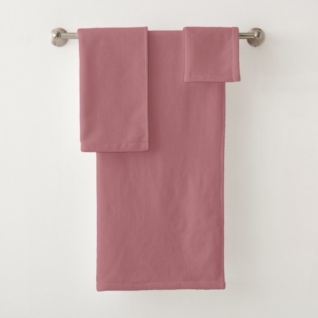 Dusty Rose Solid Colour  Bath Towel Set (Insitu)