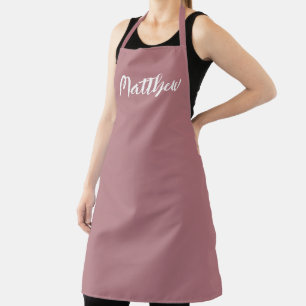  dusty  rose  solid colour -personalised apron