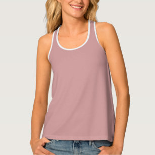 Dusty Rose Solid Colour Simple Minimalist Tank Top