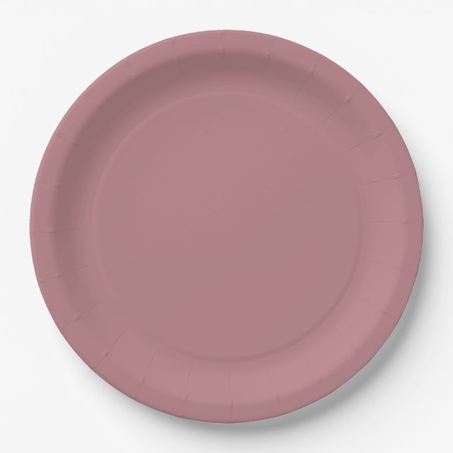 Dusty Rose | Solid Colour Wedding Paper Plate (Front)