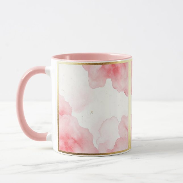 Dusty Rose Sprinkled Gold Frame Mug (Left)