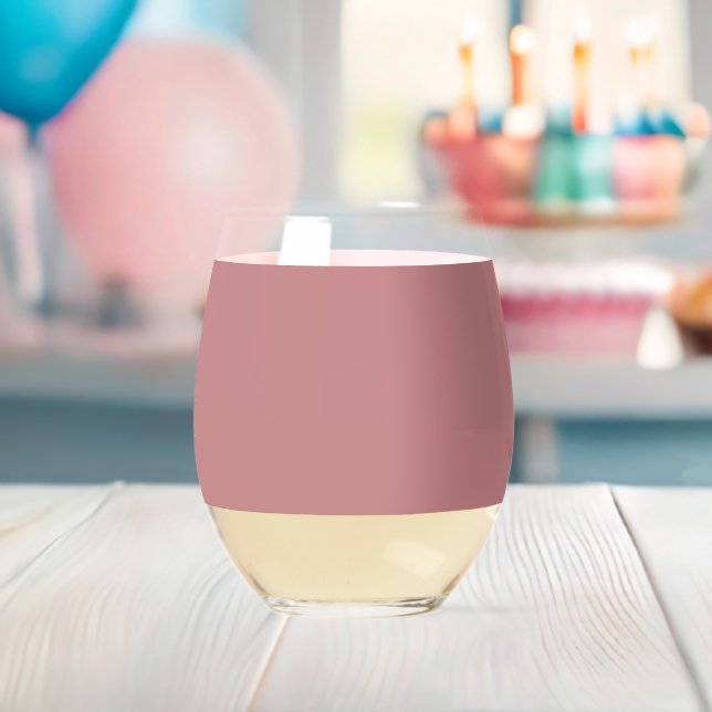 Dusty Rose Stemless Wine Glass (Insitu (Baby Shower))