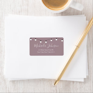 Dusty Rose String Lights Return Address Label