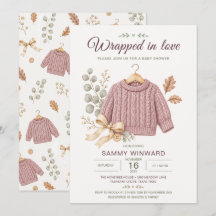 Dusty Rose Sweater Fall Baby Shower