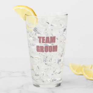 Dusty Rose Team Groom Bachelor Party Glass
