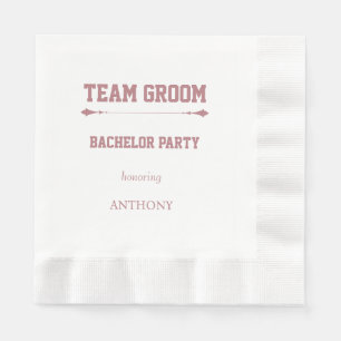 Dusty Rose Team Groom Bachelor Party Napkin
