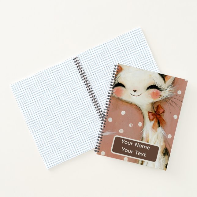 Dusty Rose Terracotta Custom Cat  Notebook (Inside)