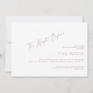Dusty Rose The Night Before Rehearsal Dinner Invitation