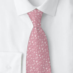 Dusty Rose Tiny Flowers Tie