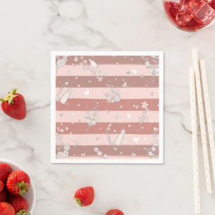 Dusty Rose Vintage Floral Baby Girl Napkin