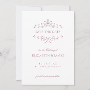 Dusty Rose Vintage Floral  Save The Date