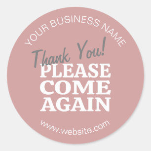 Dusty Rose Vintage Inspired Thank You Classic Round Sticker