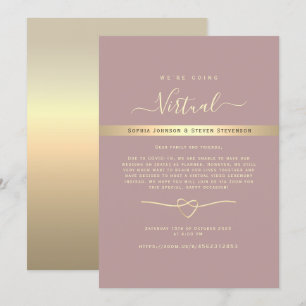 Dusty Rose Virtual Wedding Invitation