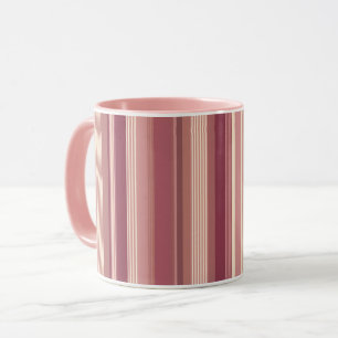 Dusty Rose Warm Muted Pinks Bold Stripes Mug