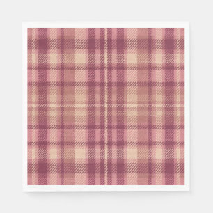 Dusty Rose Warm Muted Pinks Plaid Napkin
