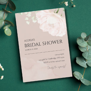 Dusty Rose Watercolor Bridal Shower Invitation