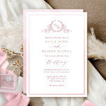 Dusty Rose Watercolor Elegant Monogram Wedding Invitation<br><div class="desc">Delight your guests with this beautiful wedding invitation with exquisite hand drawn botanical monogram and modern hand written calligraphy details. Ability to change "together with their parents" introduction to "together with their families", "together with great joy" or "together with great pleasure". Front with delicate dusty rose and blush hues watercolor...</div>