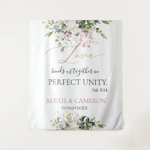 Dusty Rose Watercolor Eucalyptus, Col. 3:14 Tapestry