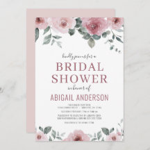 Dusty Rose Watercolor Floral Bridal Shower