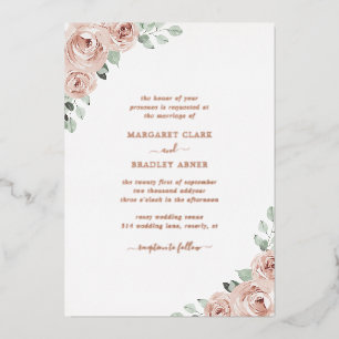 Dusty Rose Watercolor Floral Elegant Wedding
