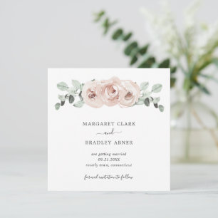 Dusty Rose Watercolor Floral Elegant Wedding