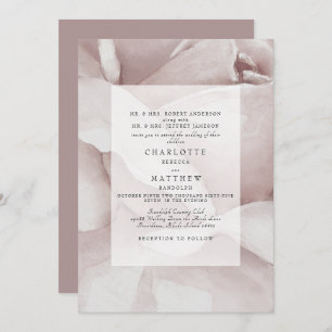 Dusty Rose Watercolor Floral Wedding Invitation