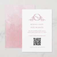 Dusty Rose Watercolor Monogram QR Code/RSVP Online