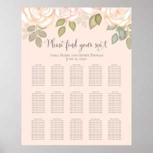 Dusty Rose Watercolor Wedding Seating Chart