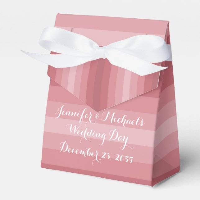 Dusty Rose Wedding Bridal Shower Anniversary Party Favour Box (Front Side)