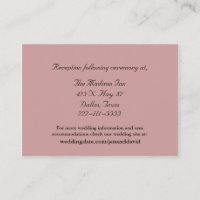 Dusty Rose Wedding enclosure cards