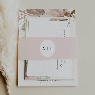 Dusty Rose Wedding Invitation Belly Band