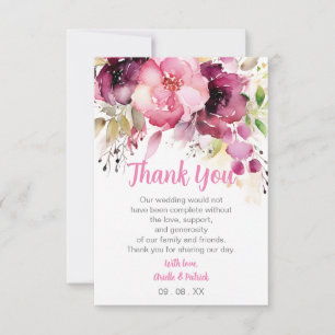 Dusty Rose Wedding Oil Painting Greenery Customise Thank You Card