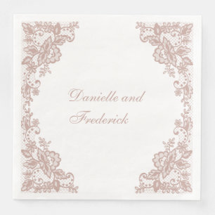 Dusty rose wedding paper napkins 