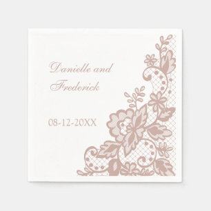 Dusty rose wedding paper napkins