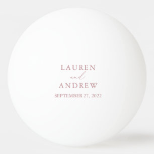 Dusty Rose Wedding Personalised Ping Pong Ball
