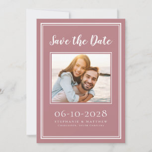 Dusty Rose Wedding Photo Simple Engagement Modern Save The Date