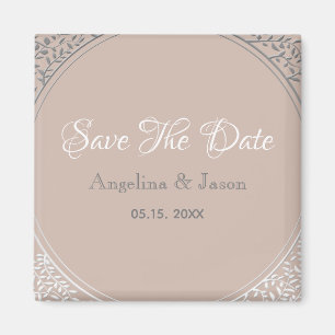 Dusty Rose Wedding Save The Date Invitation Magnet