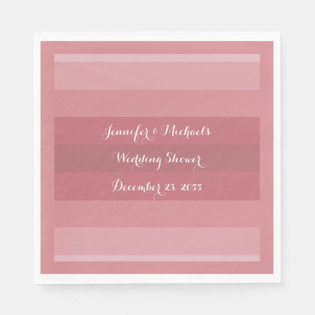 Dusty Rose Wedding Shower, Anniversary Party Paper Napkin (Front)