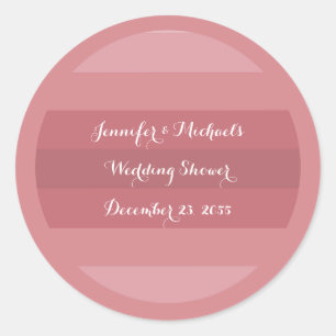 Dusty Rose Wedding Shower or Anniversary Party Classic Round Sticker