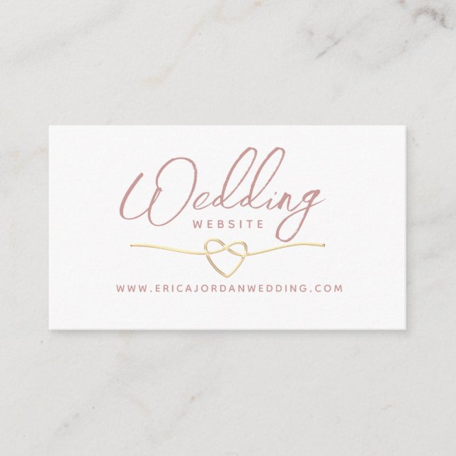 Dusty Rose Wedding Website Enclosure Card (Front)