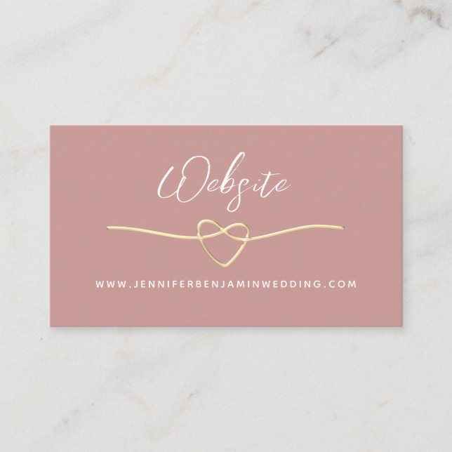 Dusty Rose Wedding Website Enclosure Card (Front)