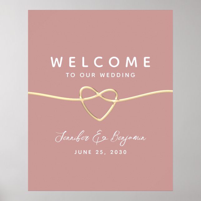 Dusty Rose Wedding Welcome  Poster (Front)