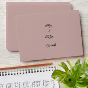 Dusty Rose Weddings Simple Pink Monograms Name Envelope
